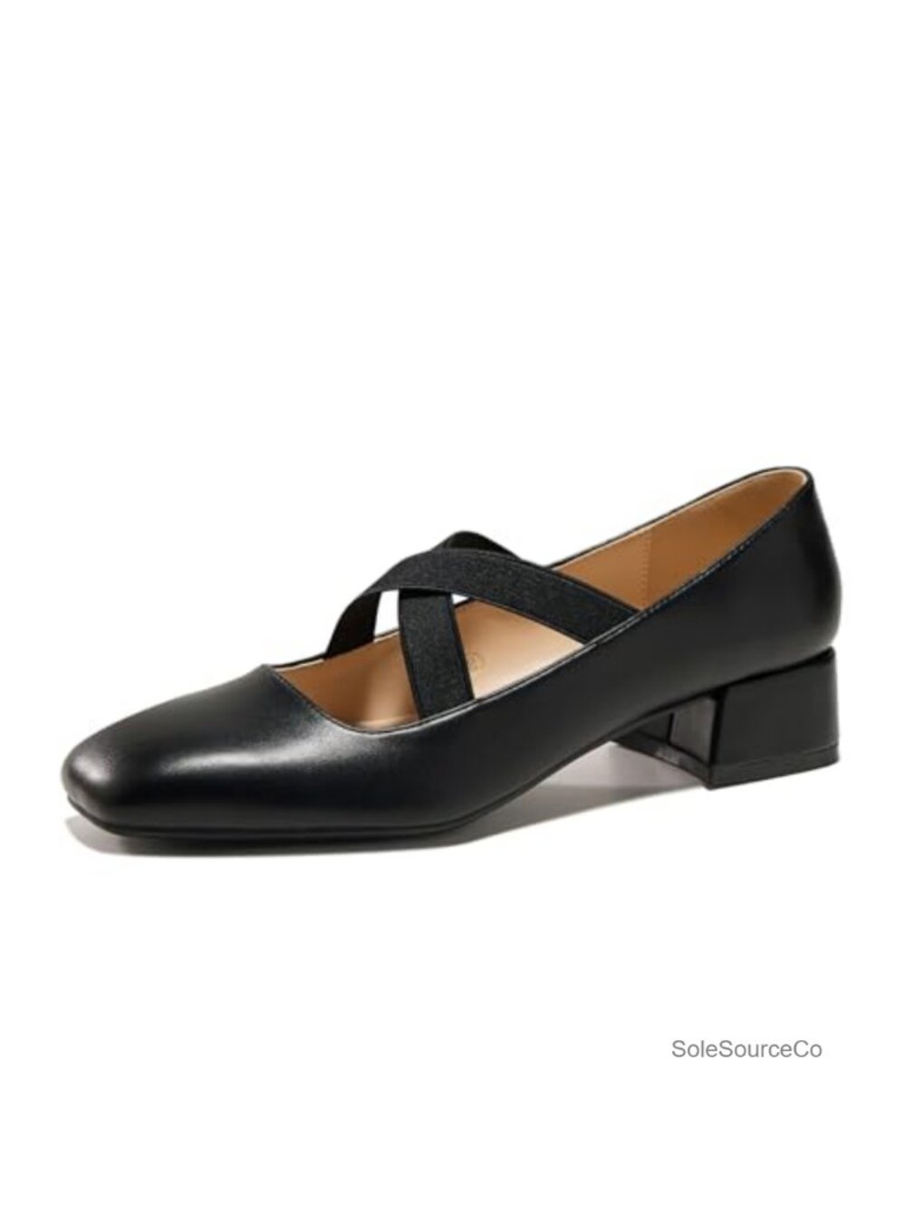 Women's Mary Jane Chunky Low Heels Faux Leather Square Toe Ankle Strap Pumps